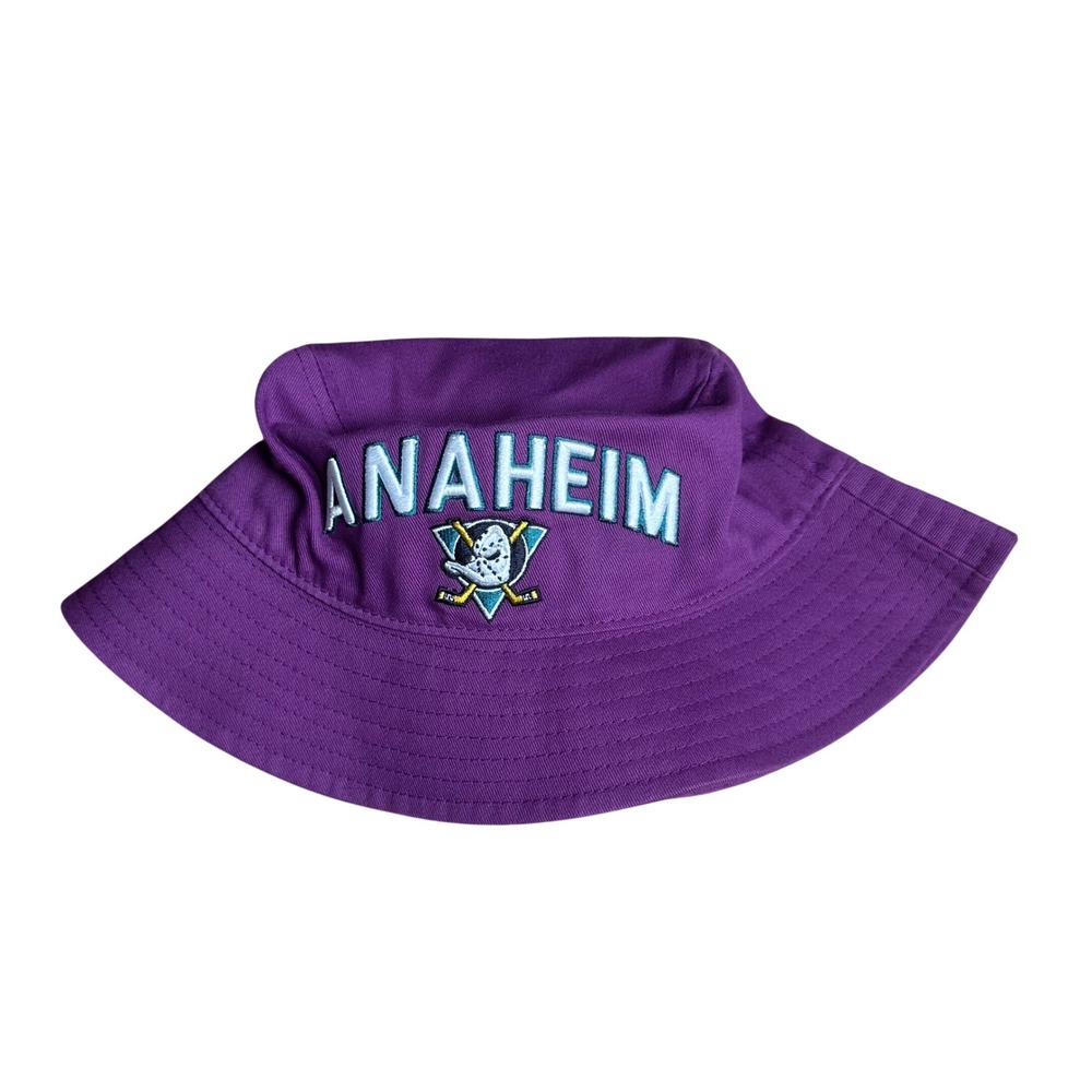 Starter Anaheim Mighty Ducks Bucket Hat Purple NHL Vintage Mens SM Hockey Hat